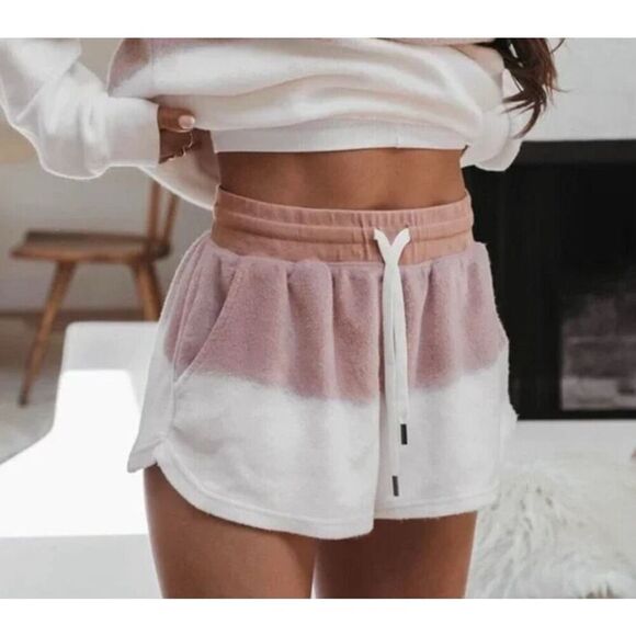 Feat Clothing NWT size XL Blanket Blend shorts dip dye coral Helen Owen - Picture 1 of 7